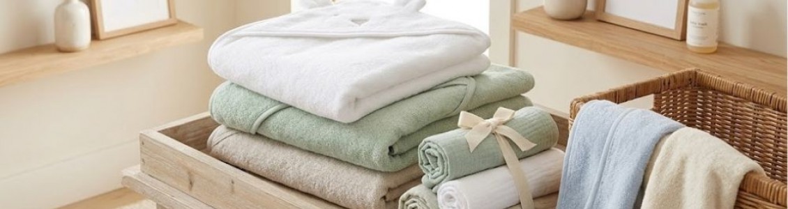 Hooded Towels Bathrobes and Wash Cloths
