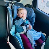 Baby Leo enjoying his outing in the Tourneo Carseat by Chipolino