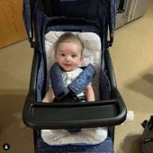 Ready for his daily stroll! Baby Matteo using and loving his new April Stroller by Chipolino