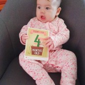 Baby Rosalyn turned 4 months today and a card from the Milestone Baby collection helped capturing this special moment!