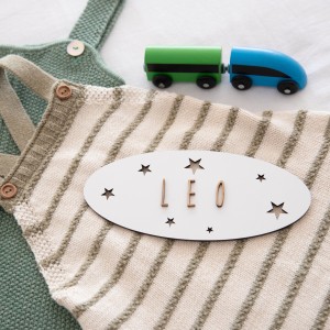 Vintiun Personalised Plaque Stars White Vintiun Personalised Plaque Stars White