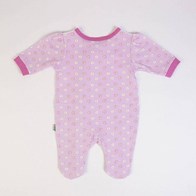 Babygrow Cotton Pink Flowers