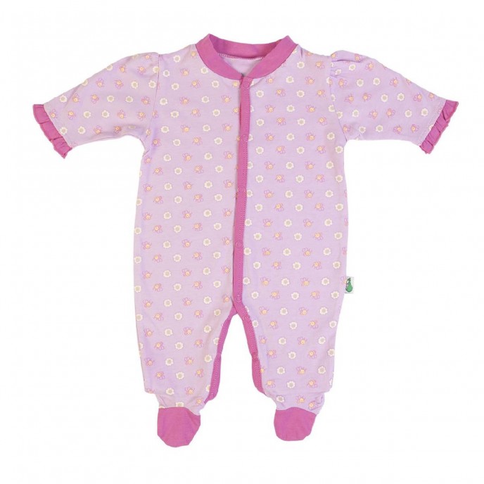 Babygrow Cotton Pink Flowers