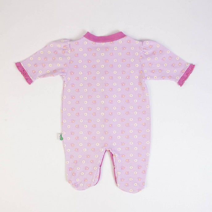 Babygrow Cotton Pink Flowers