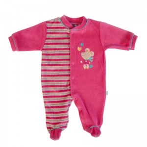 Babygrow Velour Fuchsia Stripe 1m Babygrow Velour Fuchsia Stripe 1m
