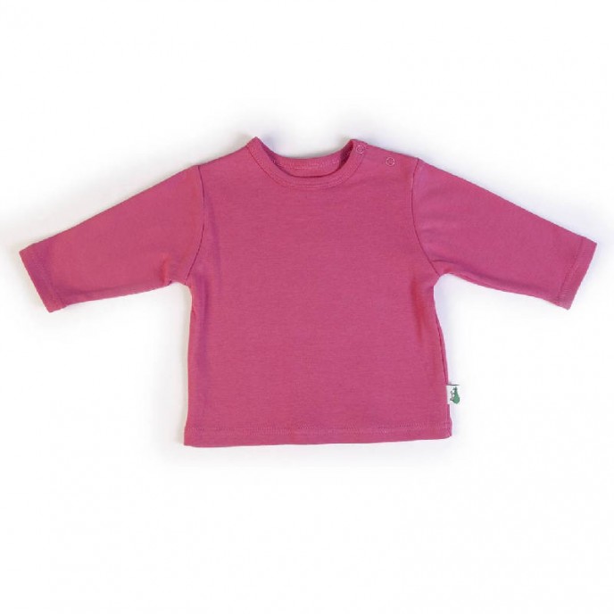 Girls 2pc Set Long Sleeve Fuchsia T-Shirt & Denim Dress