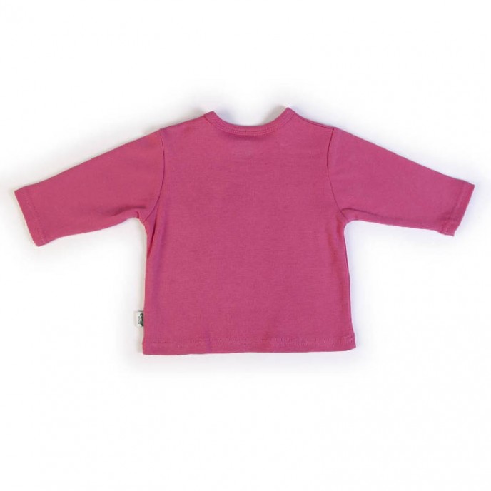 Girls 2pc Set Long Sleeve Fuchsia T-Shirt & Denim Dress