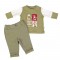 Long Sleeve Tee and Trousers Set Green Robot 3m