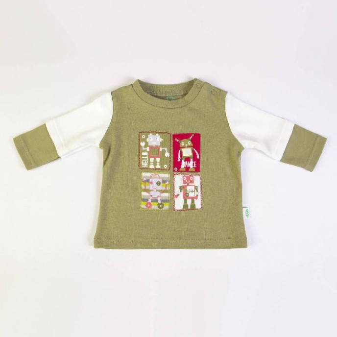 Boys 2pc Set Long Sleeve Robot  T-Shirt & Pants