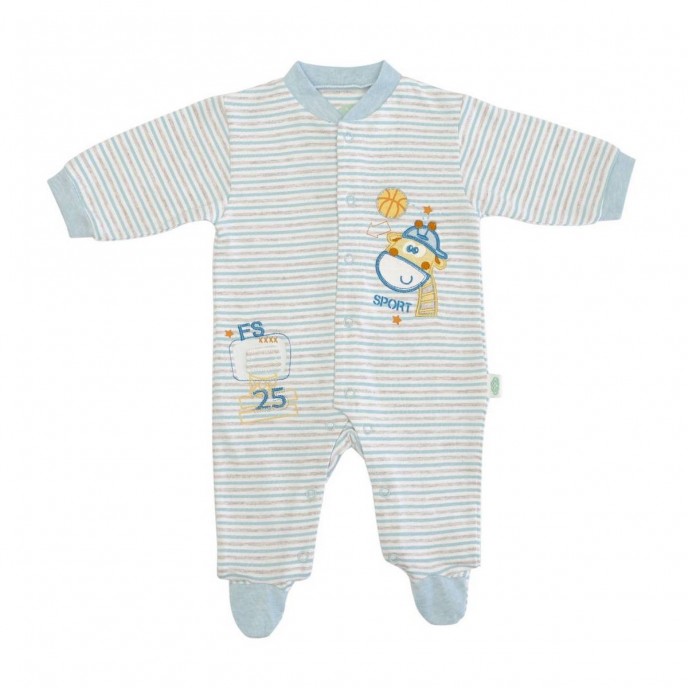 Babygrow Cotton Giraffe Blue