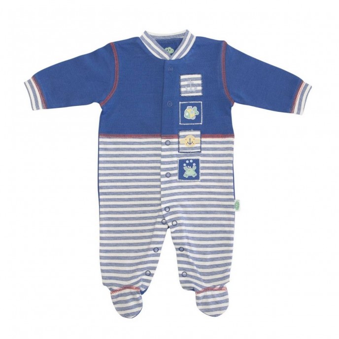 Babygrow Cotton Stripes Sea