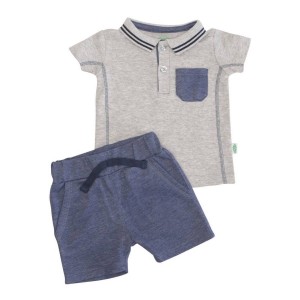 Set 2pc Polo & Shorts Denim Set 2pc Polo & Shorts Denim