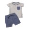 Set 2pc Polo & Shorts Denim
