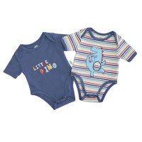 Body Vests Short Sleeve 2pc Little Dino