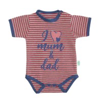 Body Vest Short Sleeve Love Mum Dad 1m
