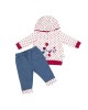 Girls 2pc Hoodie + Jeans Red Hearts
