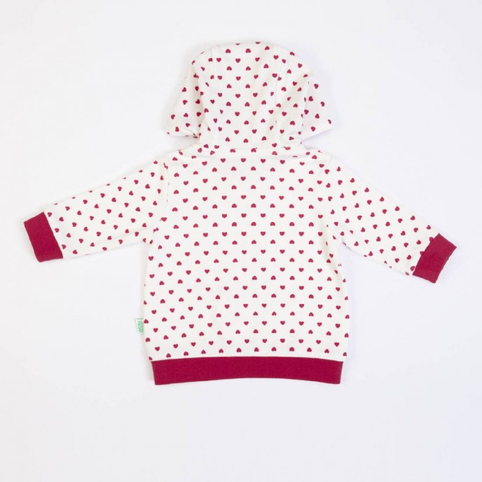 Girls 2pc Hoodie + Jeans Red Hearts