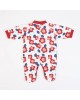Babygrow Cotton Red Flowers