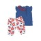 Set 2pc Tshirt & Leggings Red Flowers