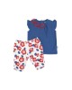 Set 2pc Tshirt & Leggings Red Flowers