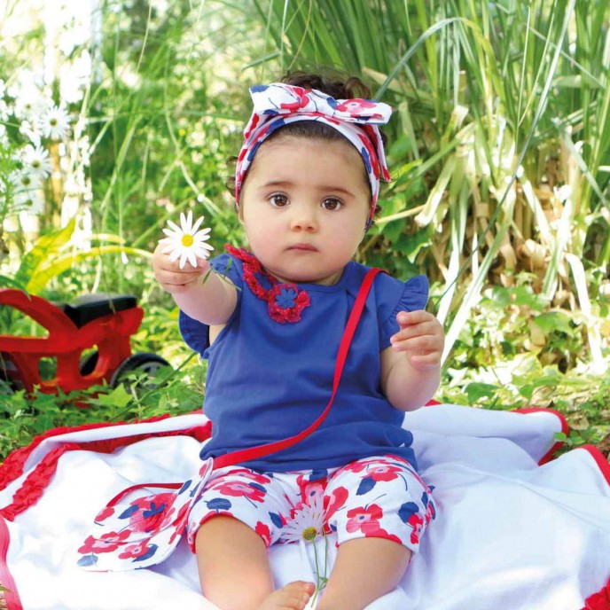 Set 2pc Tshirt & Leggings Red Flowers Set 2pc Tshirt & Leggings Red Flowers