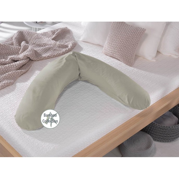 Theraline Maternity & Nursing Pillow Original Bamboo Clay Grey