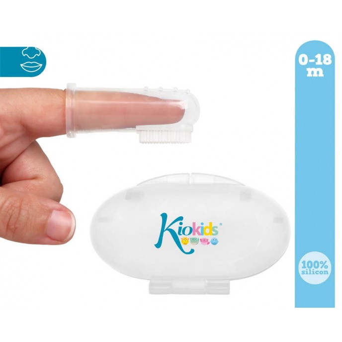 Kiokids Silicone Finger Toothbrush With Case