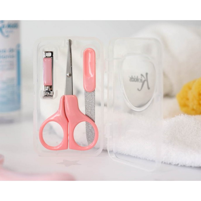 Kiokids Manicure Set with Case Pink