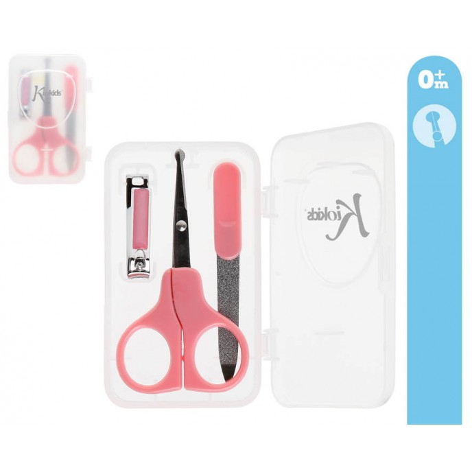 Kiokids Manicure Set with Case Pink
