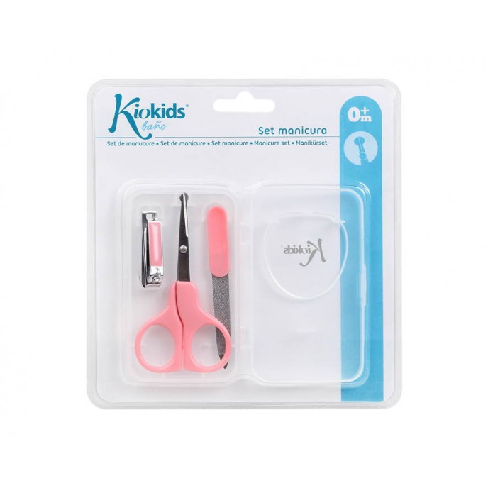 Kiokids Manicure Set with Case Pink