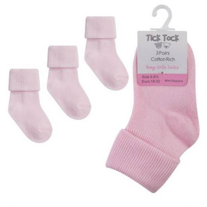 Tick Tock Socks 3pk Pink