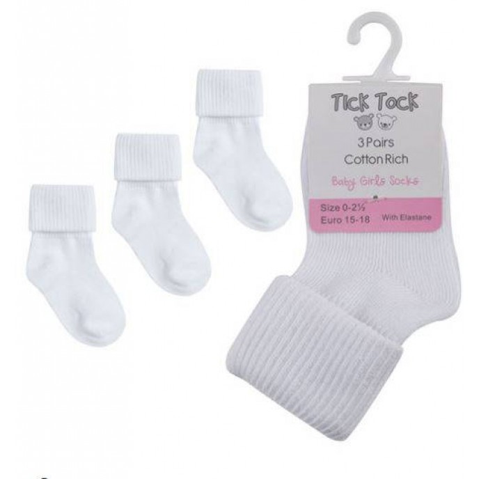Tick Tock Socks 3pk White
