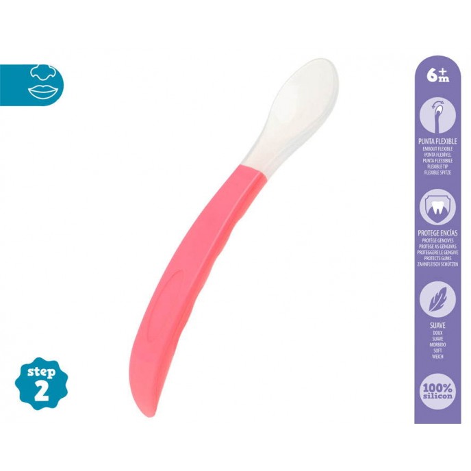 Kiokids Silicone Spoon Step 2 Pink