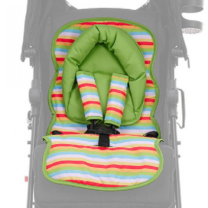 Obaby Buggy Liner Set Lime Hoop