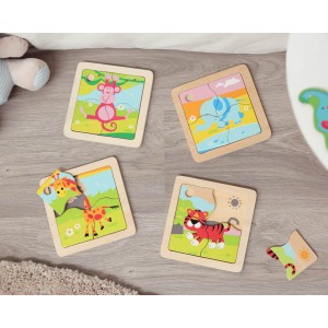 Kiokids Wooden Puzzle 4pcs Kiokids Wooden Puzzle 4pcs