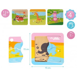 Kiokids Wooden Puzzle 4pcs Kiokids Wooden Puzzle 4pcs
