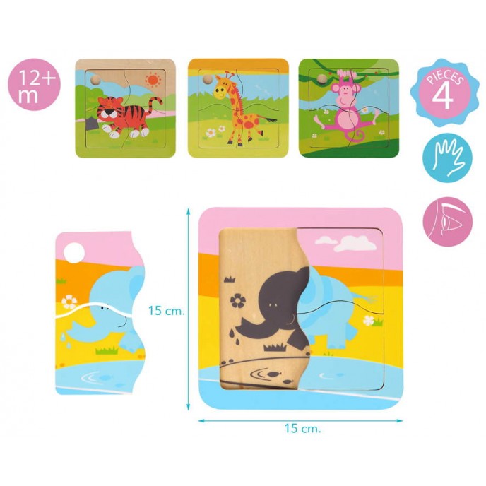 Kiokids Wooden Puzzle 4pcs