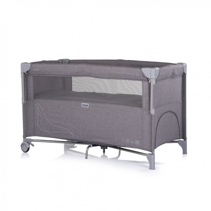Chipolino Travel Cot and Bedside Crib Relax Charcoal