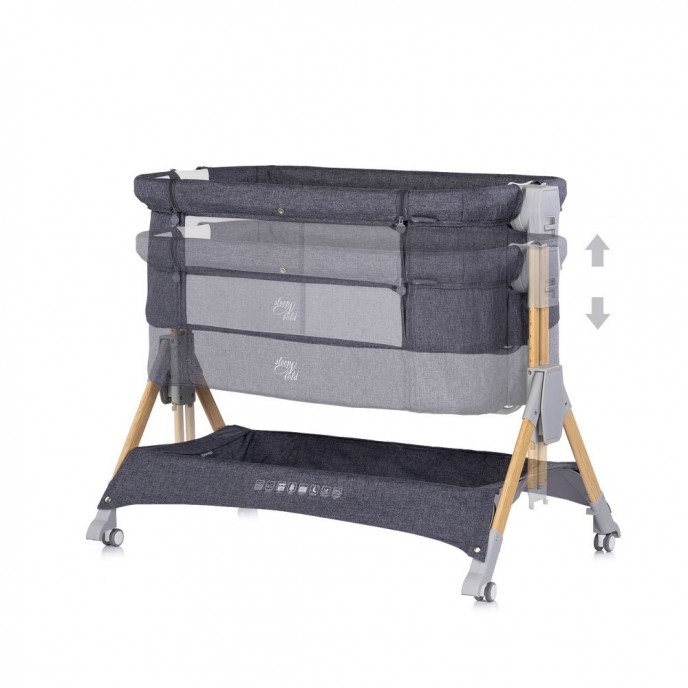 Chipolino Co-Sleeping Crib Sleep n Fold Charcoal Chipolino Co-Sleeping Crib Sleep n Fold Charcoal