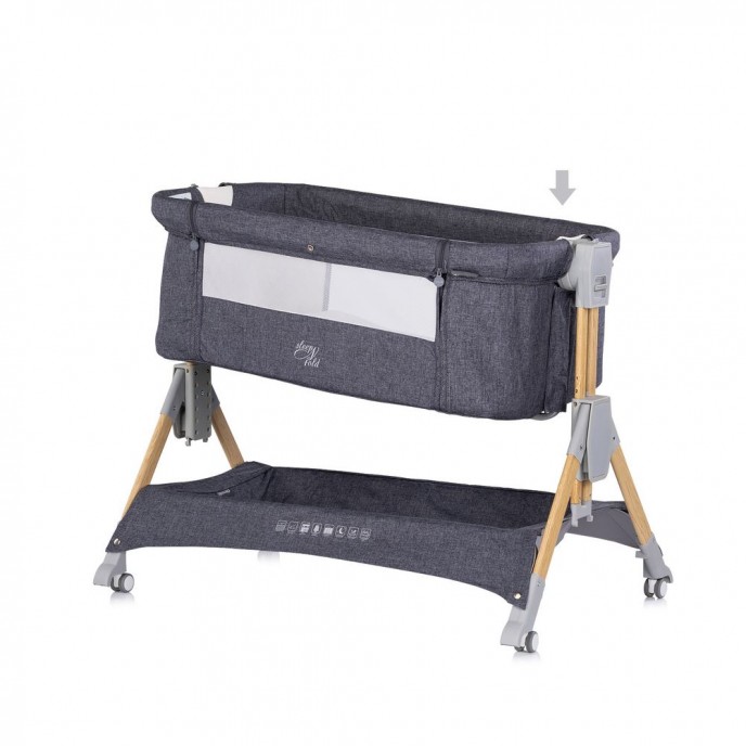Chipolino Co-Sleeping Crib Sleep n Fold Charcoal Chipolino Co-Sleeping Crib Sleep n Fold Charcoal
