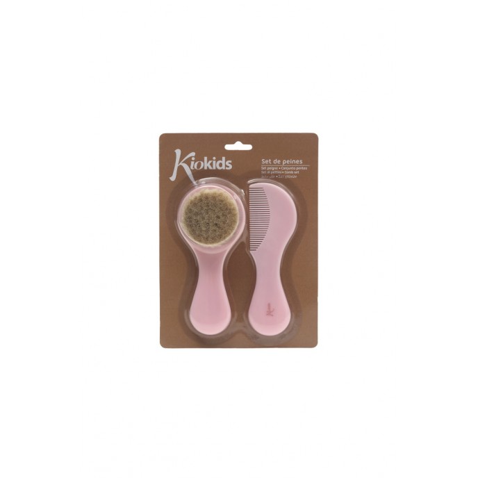 Kiokids Brush and Comb Set Pink Kiokids Brush and Comb Set Pink