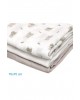 Kiokids Bamboo Muslins 3pk Light Grey Cute