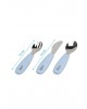 Kiokids Silicone and Metal Cutlery Set 3pc Blue Kiokids Silicone and Metal Cutlery Set 3pc Blue
