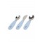 Kiokids Silicone and Metal Cutlery Set 3pc Blue