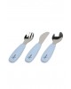 Kiokids Silicone and Metal Cutlery Set 3pc Blue Kiokids Silicone and Metal Cutlery Set 3pc Blue