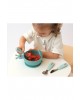 Kiokids Silicone and Metal Cutlery Set 3pc Green Kiokids Silicone and Metal Cutlery Set 3pc Green