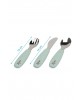 Kiokids Silicone and Metal Cutlery Set 3pc Green Kiokids Silicone and Metal Cutlery Set 3pc Green