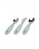 Kiokids Silicone and Metal Cutlery Set 3pc Green Kiokids Silicone and Metal Cutlery Set 3pc Green