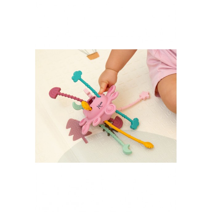 Kiokids Silicone Sensory Teether Pink