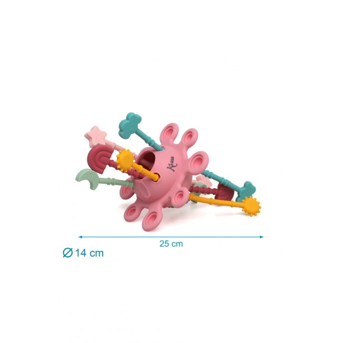 Kiokids Silicone Sensory Teether Pink